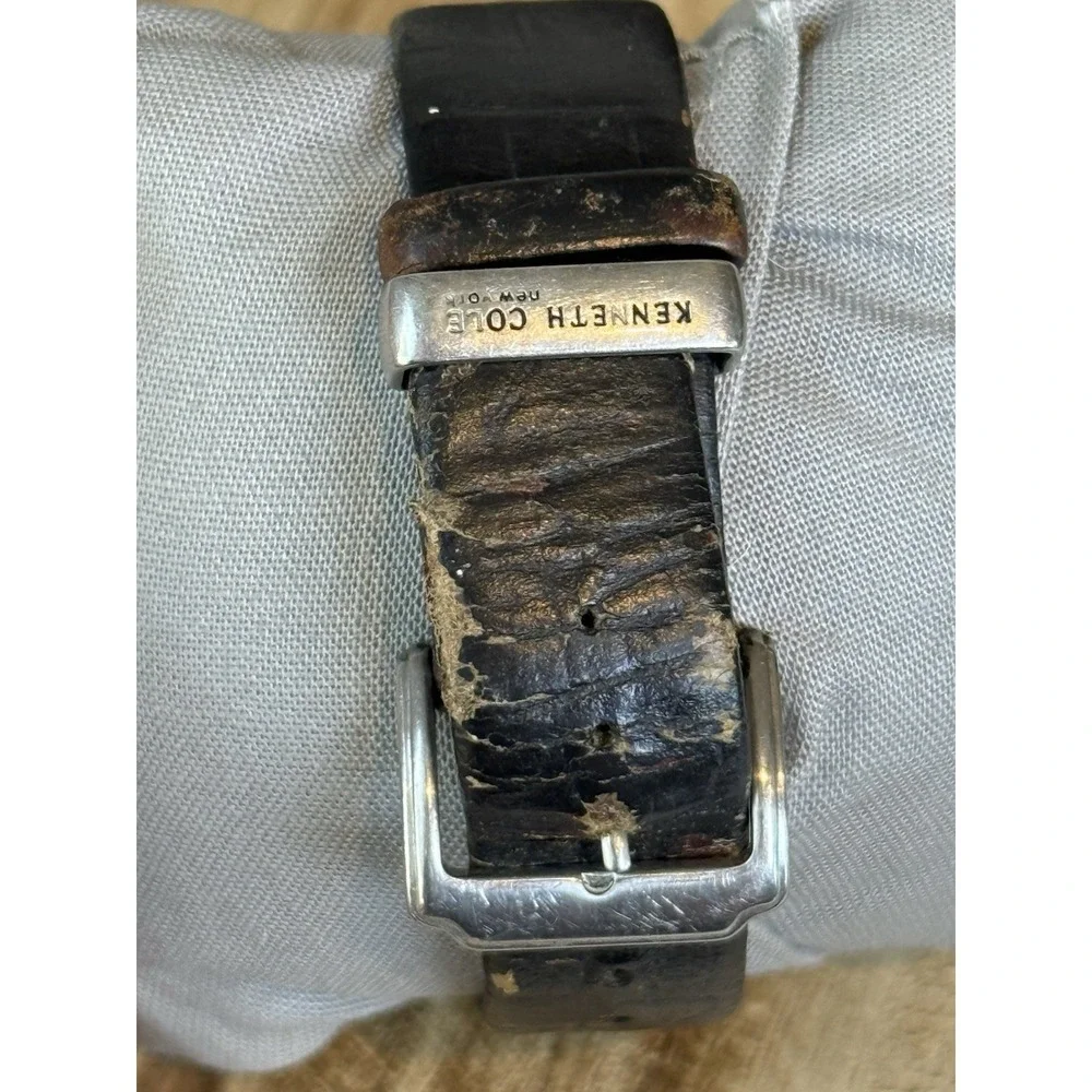 Kenneth Cole New York‎ Chronograph Watch Black Leather Strap Parts Repair